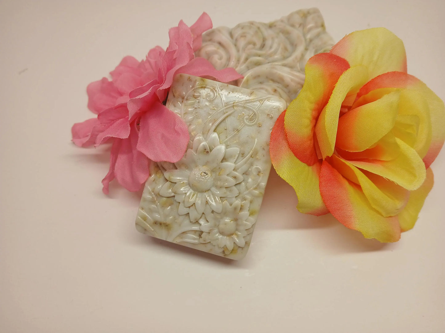 Honey and Oat Soap Bar | Natural Handmade Soap | Moisturizing & Soothing Skincare | Gentle Exfoliating Soap | Rustic Vegan Gift